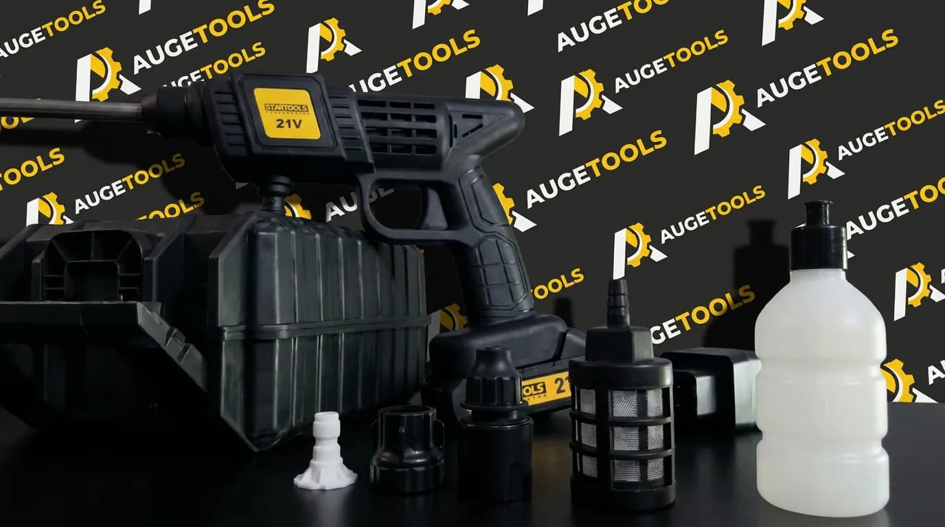 Lavadora e acessórios prontos para uso